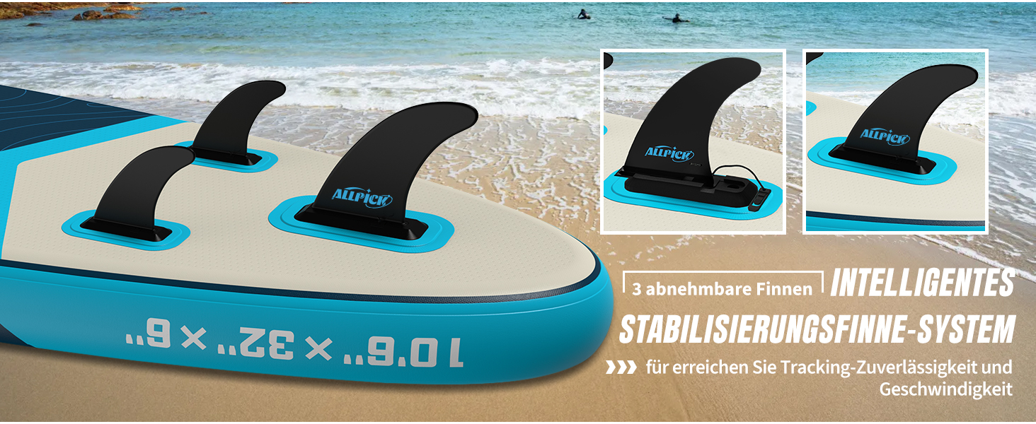 Надувний SUP-борд ALLPICK Premium з аксесуарами, тримачем для камери, регульованим веслом, для початківців та досвідчених, 200 кг, колір: Глибокий синій