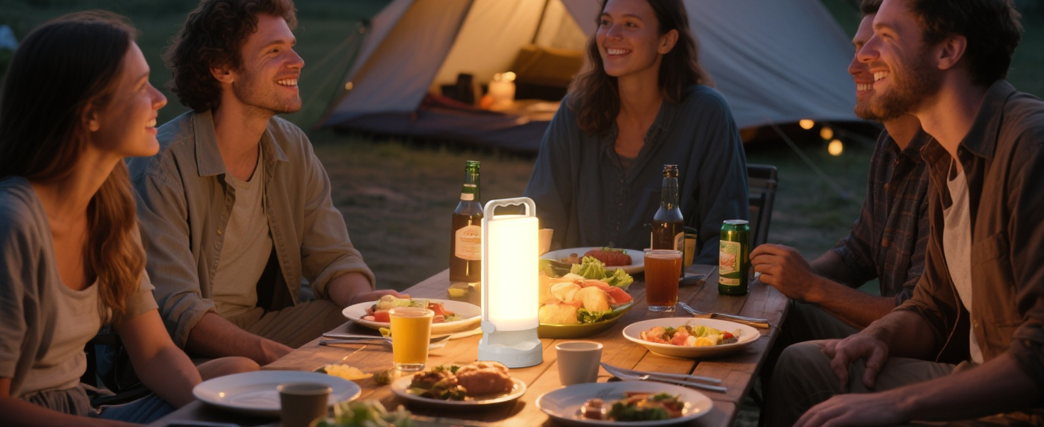 Сонячна кемпінгова лампа Eventek 8000mAh з LED, 3 режими, сенсорне керування, IPX5, для кемпінгу, подорожей та надзвичайних ситуацій