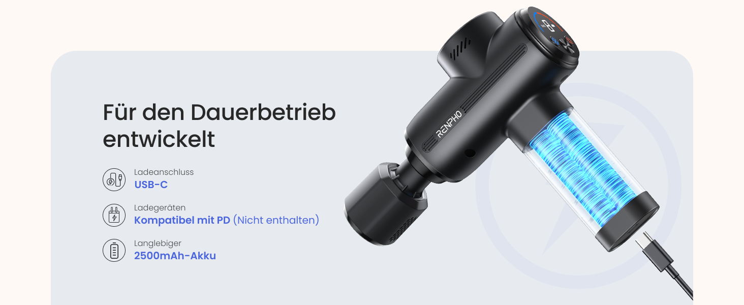 Масажер RENPHO Active Thermacool 2 з підігрівом та охолодженням, 5 швидкостей, 5 насадок, для м'язової терапії