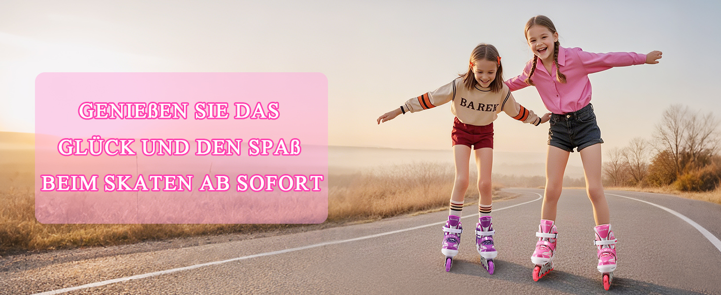 Дитячі ролики для дівчаток, регульовані, ролики-інлайни, ролики для дітей, для занять в приміщенні та на вулиці, розмір M (EU32-36), фіолетовий