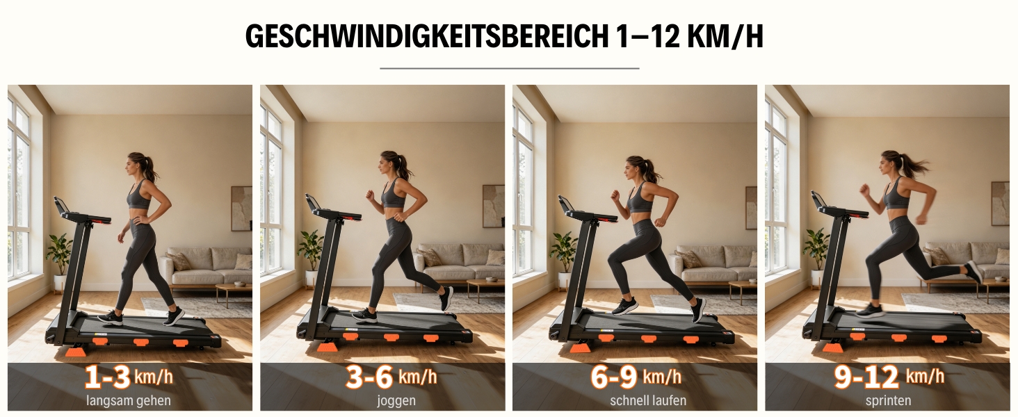 Складана бігова доріжка JEEKEE Walking Pad для дому та офісу, з нахилом 15%, двигун 3.0 к.с., максимальна вага 159 кг, чорна