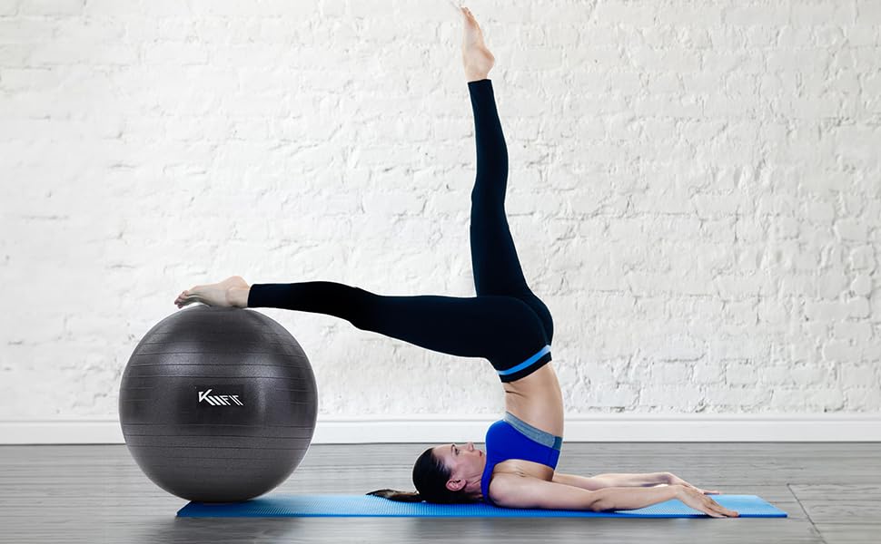 Гімнастичний м'яч KM-Fit 65 см: фітнес, йога, офіс, тренування пресу. Без BPA.