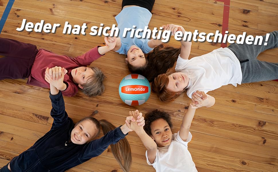 Волейбольний м'яч Lemondo, розмір 5 - м'який PU-м'яч з насосом - для залу та вулиці - водонепроникний та неслизький - для пляжу, залу, тренувань (з насосом)