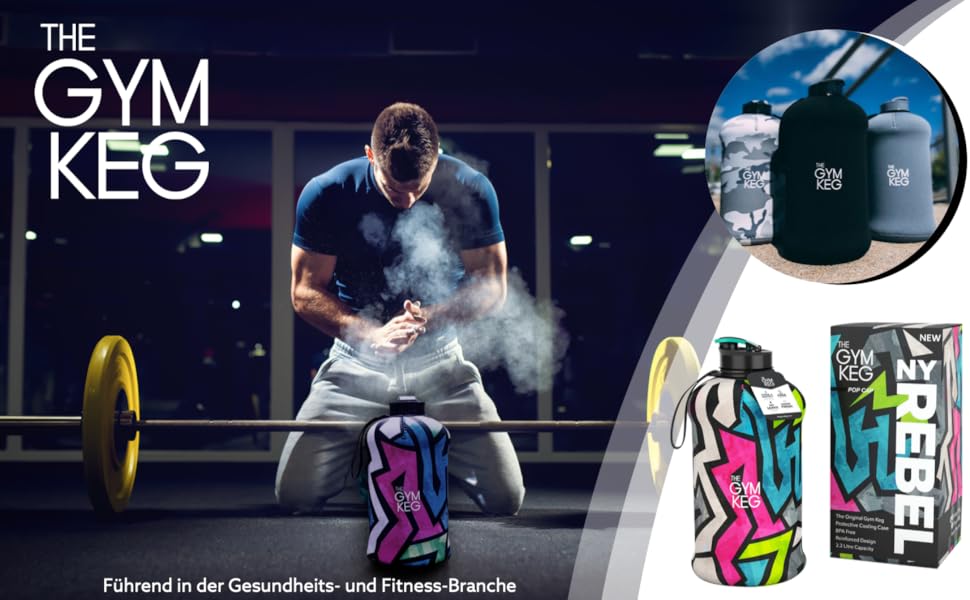 Гімнастичний глечик Gym Keg 2.2L з сумкою та ручкою: багаторазова спортивна пляшка для фітнесу, йоги, екологічна, без BPA