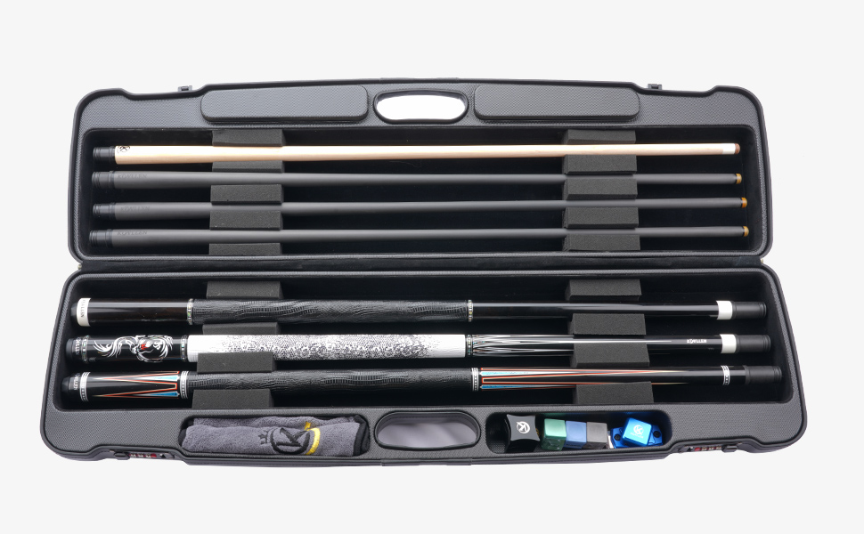 Чохол для бильярдного кия KONLLEN 2x4 Oxford Cloth з кишенями для аксесуарів, карбонове покриття