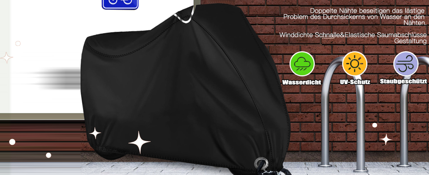 Водонепроникний чохол для велосипеда з щільного оксфордського полотна з кільцями для замка, ПУ-покриття, 200 x 110 x 90CM, з сумкою для зберігання, для зовнішнього використання