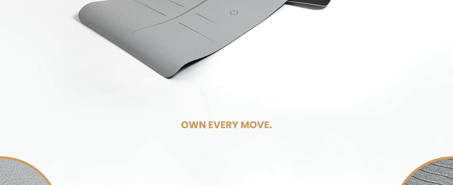 Килимок для йоги з нековзким покриттям 8 мм – сірий – для дому та студії