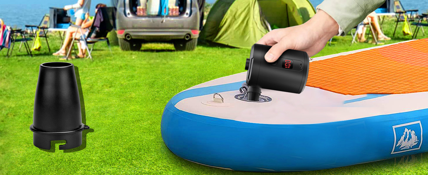 Електричний насос для надувних матраців Lytool 5200mAh з дисплеєм: портативний акумуляторний насос 2-в-1 для кемпінгу, басейну, ліжка, кілець