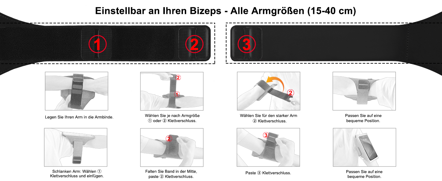 Спортивний браслет для телефону Haissky з кишенькою для навушників (6.9 дюйми) - сірий