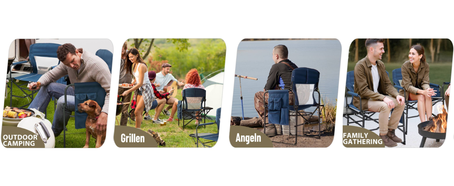 Складний туристичний стул LEADZM з бічним столиком та відділенням для зберігання, 120 кг, 600D Oxford, метал, 62x60x92 см, коричневий