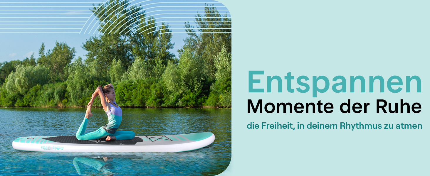 Надувний SUP СерeneLife для дорослих та дітей: комплект з веслом, насосом та сумкою. Touring SUP для плавання по морю, річці та озеру. Максимальне навантаження 155 кг, колір аквамарин.