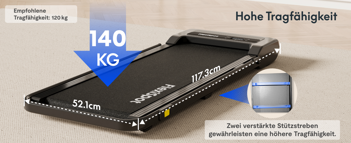 Бігова доріжка FlexiSpot Walking Pad DynamicX PLUS для дому та офісу, чорна. Складана, з пультом, LED дисплеєм, 4-в-1