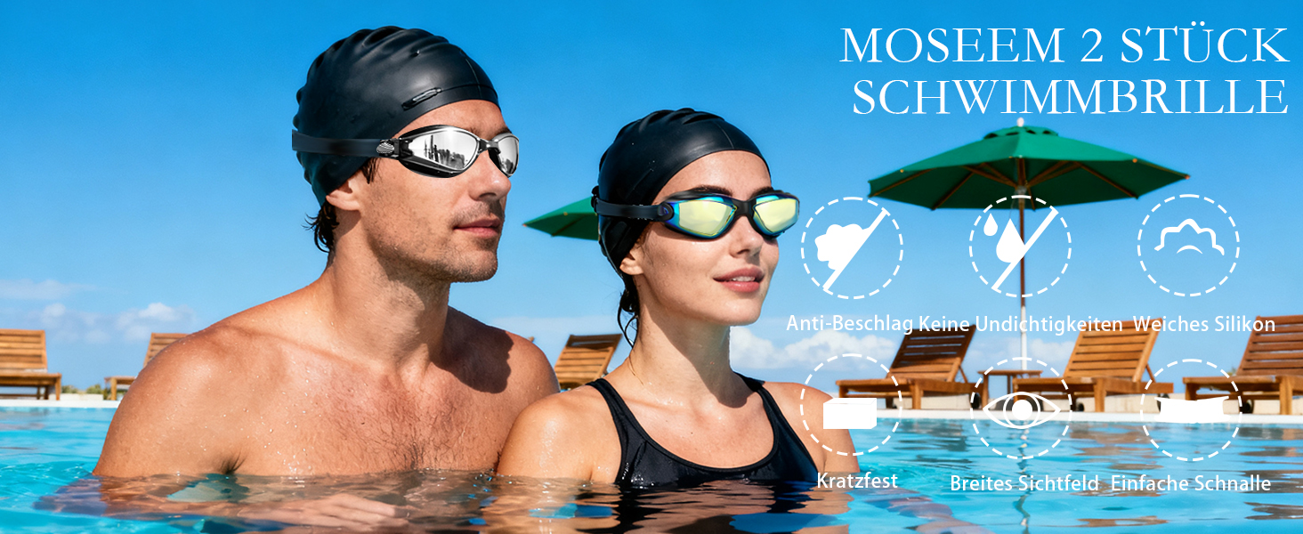 Окуляри для плавання для чоловіків, жінок та дітей, маска для дайвінгу для дітей 10 років і старше, захист від запотівання та UV-захист для дорослих, чоловіків, жінок та дитячі окуляри для плавання 10+ з дзеркальними лінзами Aqua&Klar (дзеркальні Aqua та дзеркальні срібні)