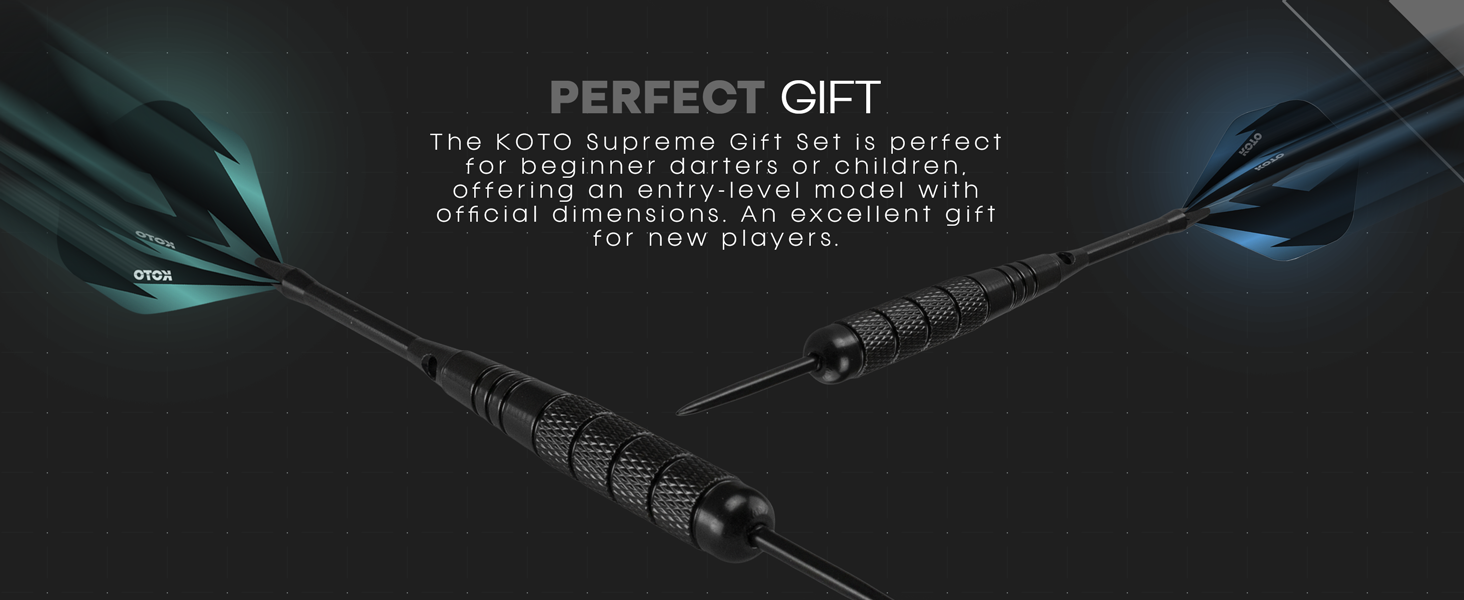 KOTO Supreme Brass Giftset: Дротики мідні преміум класу (23 г) з алюмінієвими стержнями та польотними пір'ями 100 мікрон