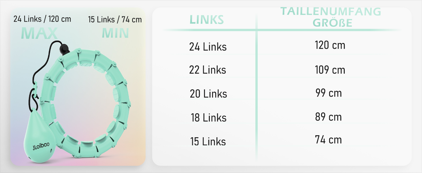 Гнучкий обруч для схуднення Smart Hoop з ваговим кільцем, 24 вузли, 120 см, блакитний - для дорослих та початківців