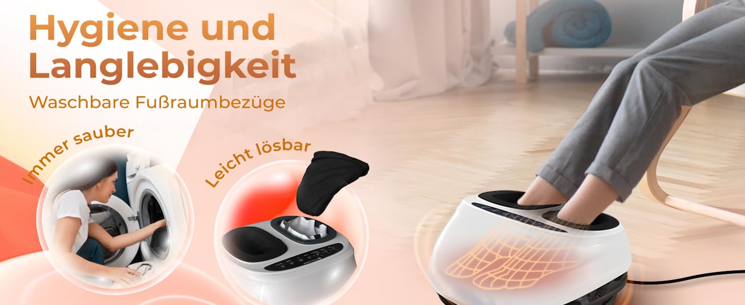 Електричний масажер для ніг преміум-класу | EMS масажер для ніг з функцією Shiatsu, вібрації та підігрівом. Покращує кровообіг, знімає біль при п'яткової шпори та нейропатії. Підходить для розміру ноги до 45. Білий колір