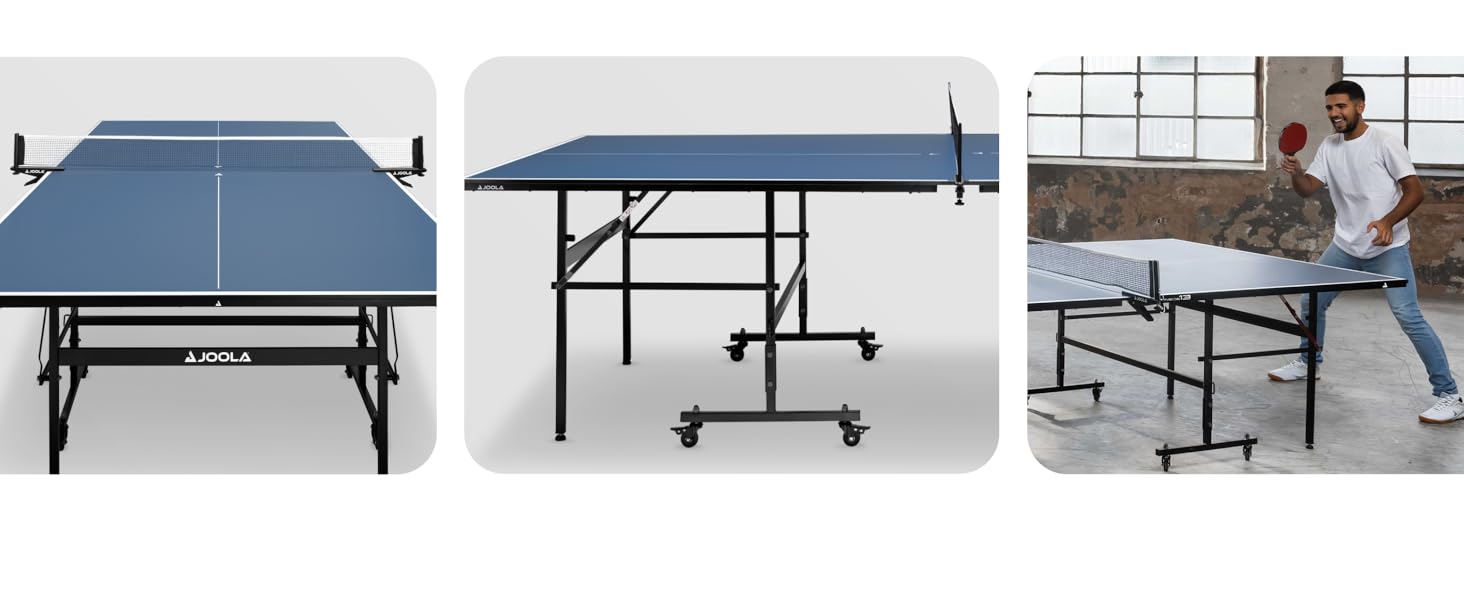 Стіл для пінг-понгу JOOLA Inside 13, розкладний, синій, 274 x 152,5 x 76 см, включає сітку