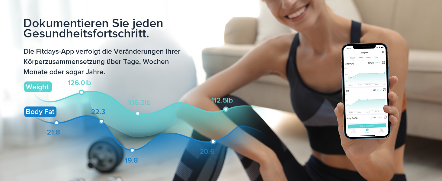 Ваги для тіла Posture з вимірюванням жиру, цифрові, 13 показників, шкала ваги з моніторингом BMI, синхронізація з додатками, до 180 кг