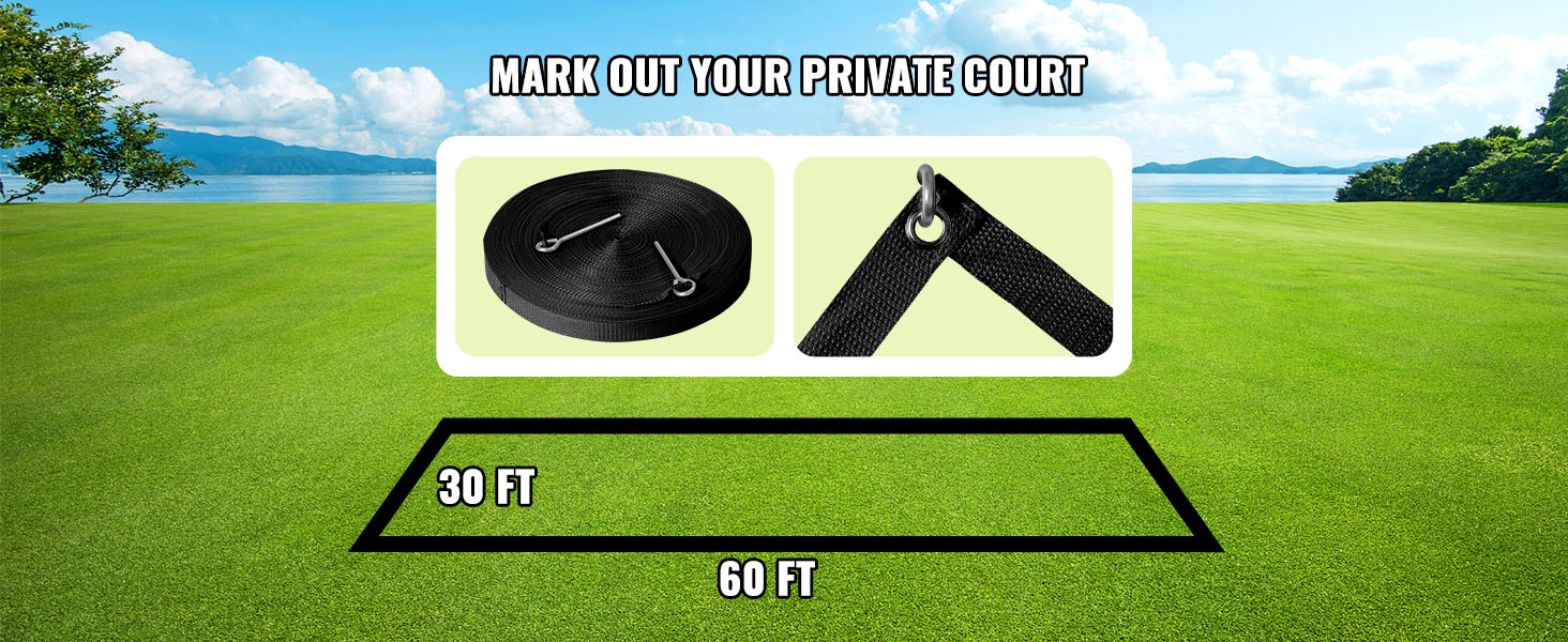 Набір для волейболу VEVOR, регульована висота, 9,7 x 2,4 м, блакитний, портативний, складаний, з м'ячем та сумкою, для саду та пляжу