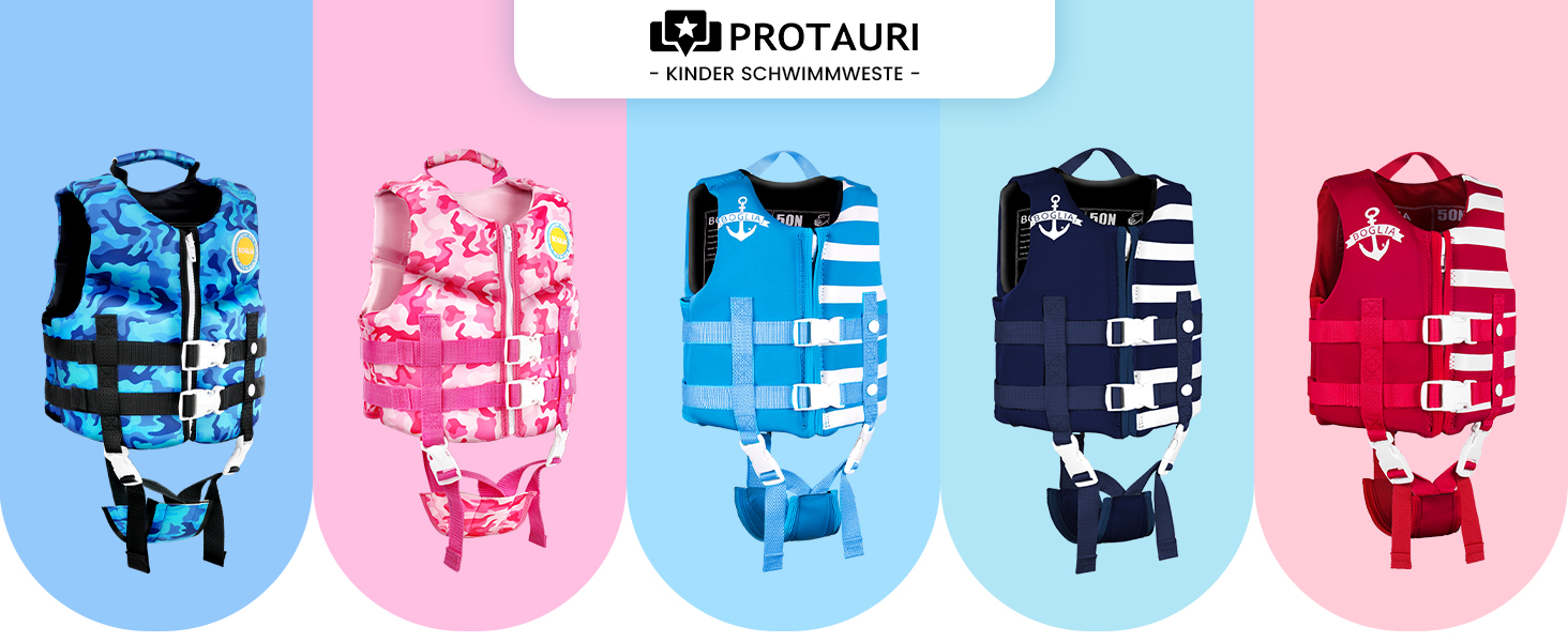 Дитяча жилетка для плавання PROTAURI Neopren, 2-9 років, 50N, блакитна