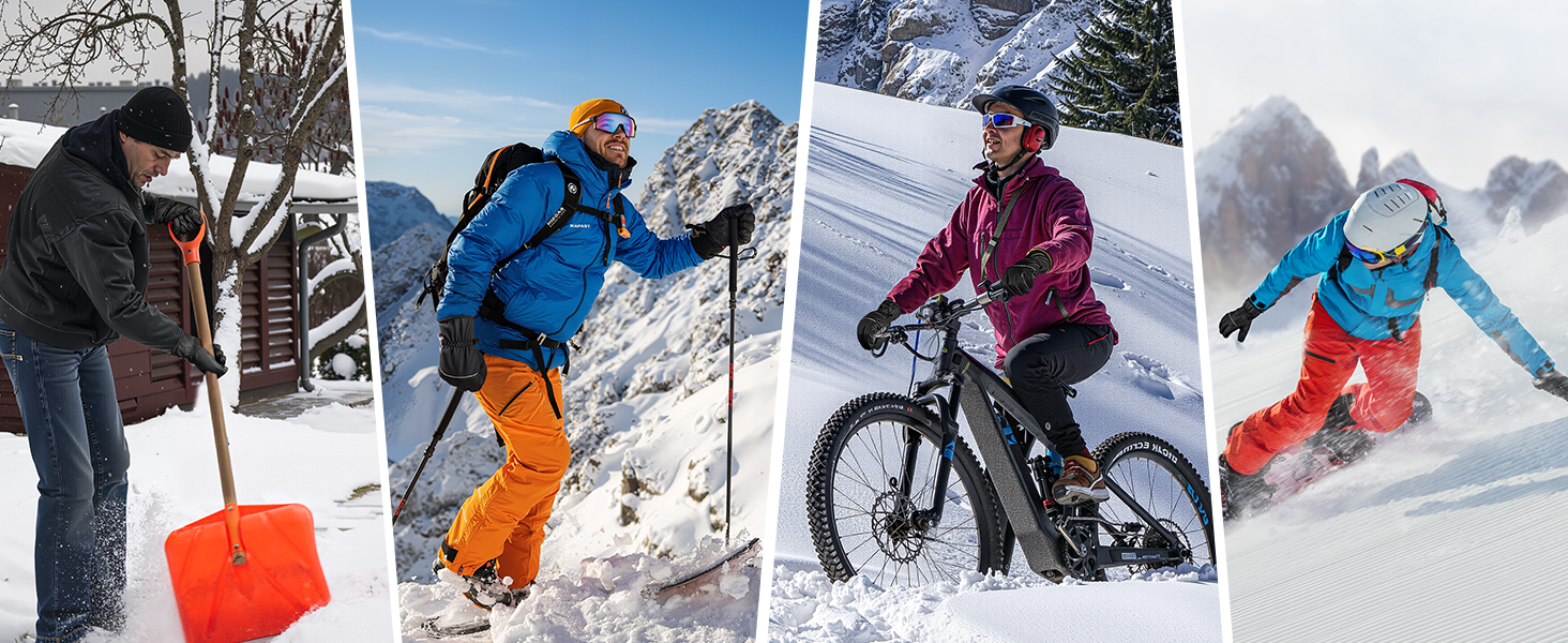 Водонепроникні зимові рукавички GXCROR для жінок та чоловіків з підтримкою сенсорного екрану, 3M Thinsulate, для катання на лижах, велосипеді, прибирання снігу та робіт на відкритому повітрі, до -20°C, теплоізоляція