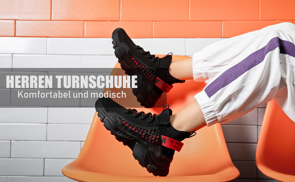 Чоловічі кросівки FUSHITON: дихаючі спортивні, легкі, повсякденні, для бігу по місту, стильні фітнес-кросівки, чорні, 43 EU