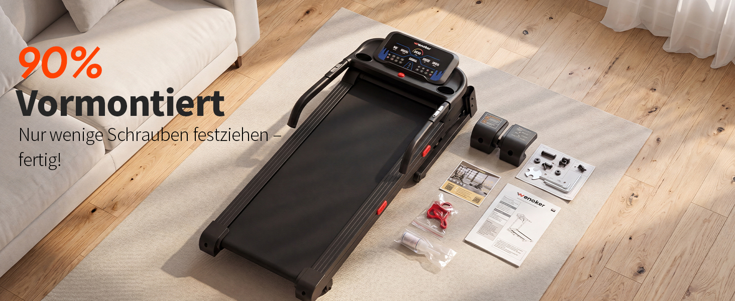 Бігова доріжка для дому складана з автоматичним нахилом 15%, Walking Pad 14 км/год, 3.0 к.с., 12 програм тренувань, фітнес-додаток, макс. навантаження 160 кг, чорна