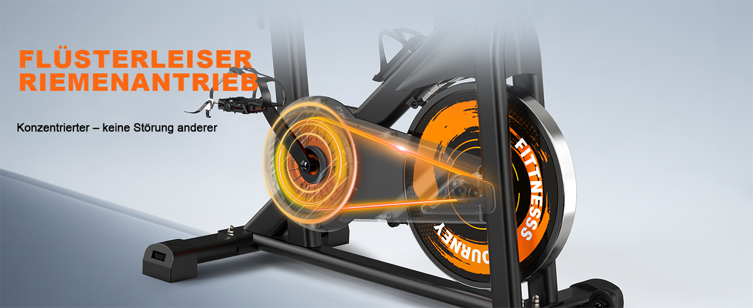 Велотренажер з Bluetooth: велотренажер з магнітним опором, фітнес-велосипед для дому з LCD-дисплеєм, вантажопідйомність 160 кг (Помаранчевий)