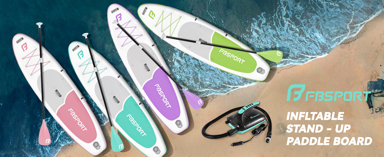 FBSPORT SUP дошка Stand Up Paddle 335 см для дорослих, надувна, з антиковзким покриттям, комплект з веслом, насосом та аксесуарами для йоги, подорожей та серфінгу (Фруктів зелений)