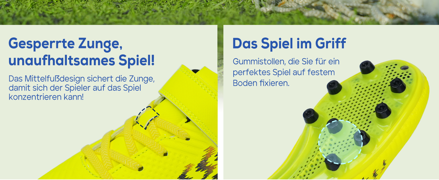 Дитячі футбольні бутси JABASIC для гри на твердих поверхнях, розмір 37 EU, колір лайм