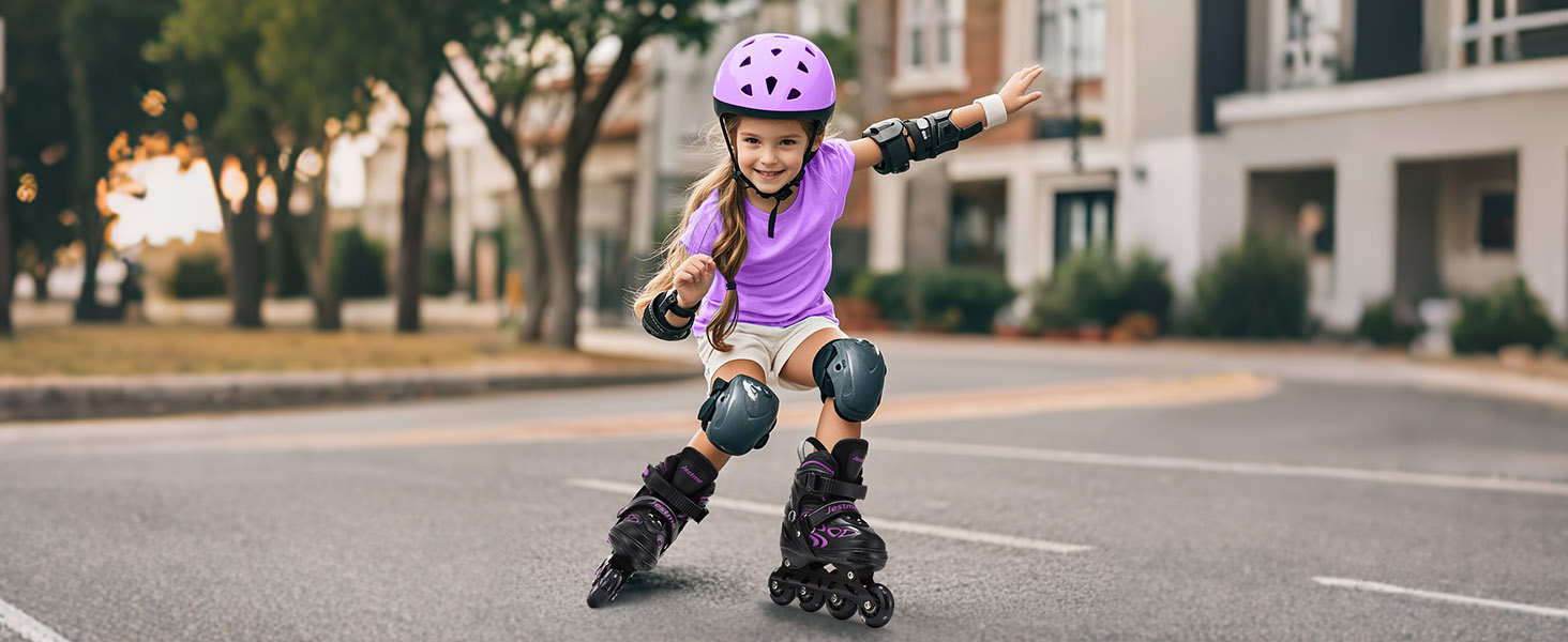 Роликові ковзани дитячі регульовані для дівчаток та хлопчиків, ролики інлайне з світловими колесами, розмір EU 32-36