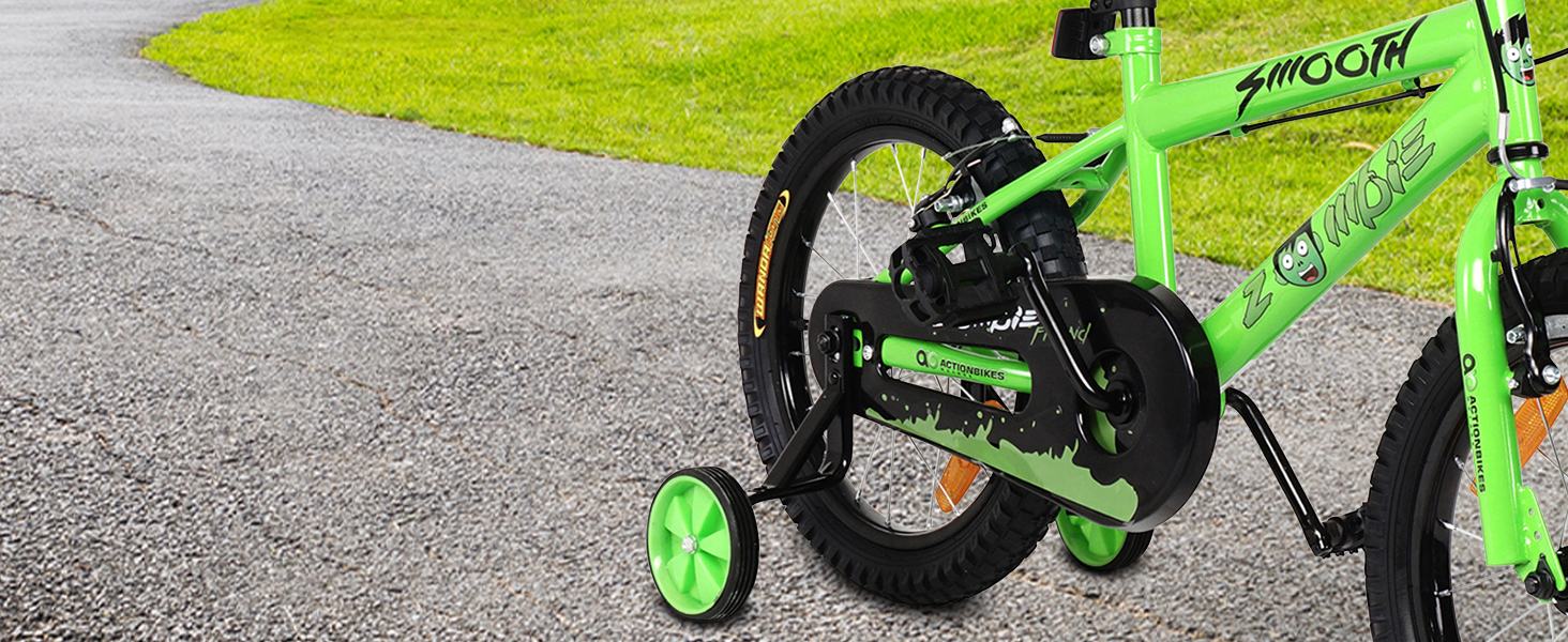 Дитяче велосипед Actionbikes Zombie 12/16/20 дюймів з V-Brake гальмами | Для дітей 2-9 років | З брудозахисниками | Для дівчаток та хлопчиків
