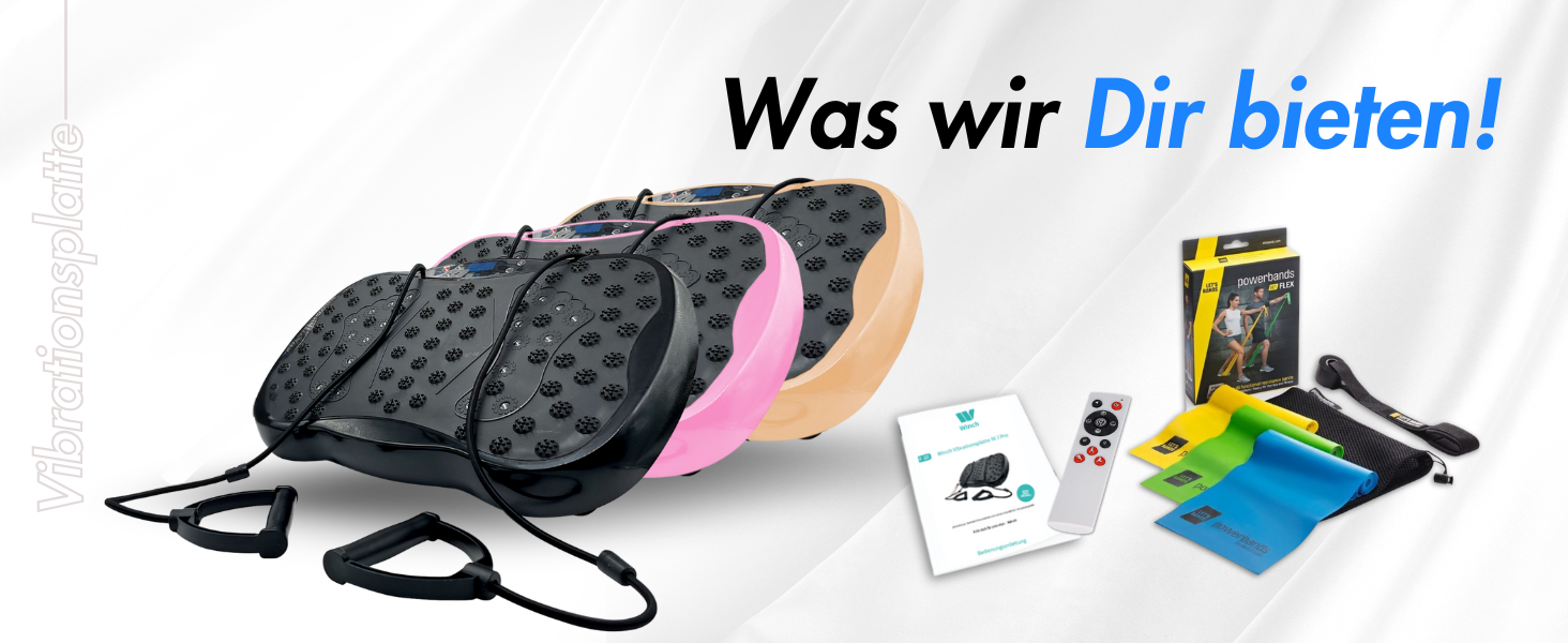 Вібраційна платформа Winch W.1.0 PRO | Електрична віброплатформа для дому | До 150 кг, 120 рівнів, з пультом ДУ, стрічки опору, чорний