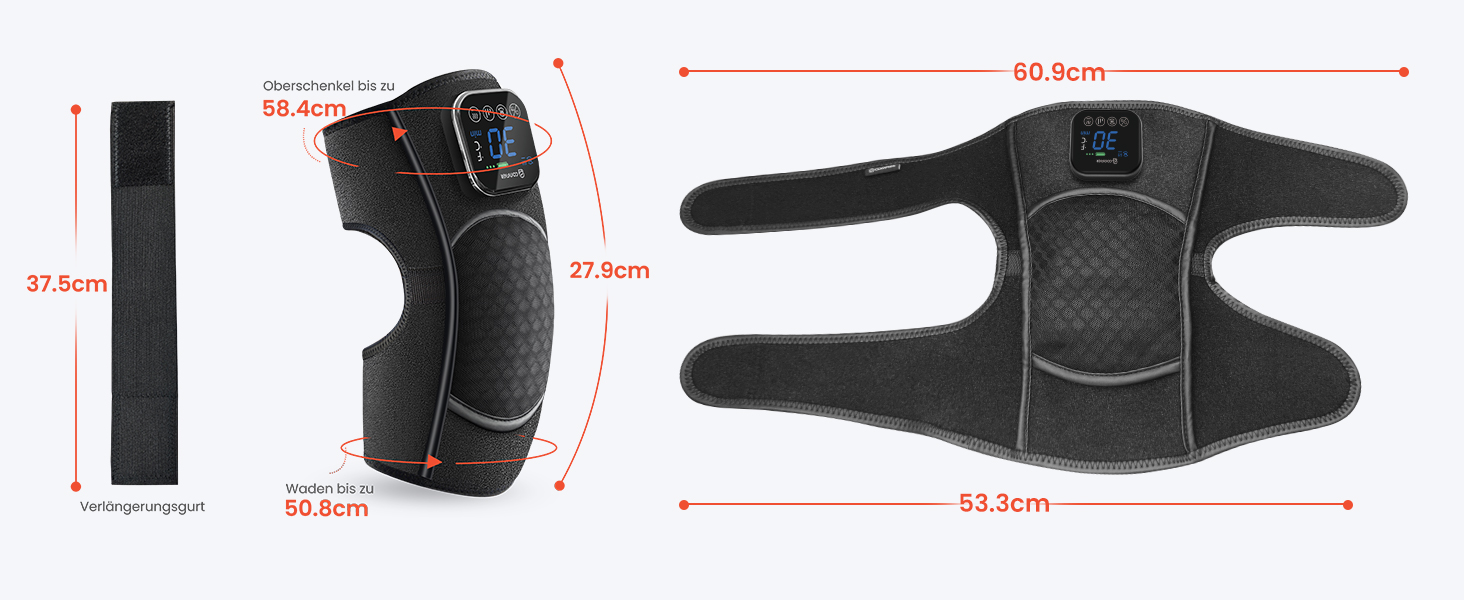 COMFIER Масажер для колін бездротовий, з підігрівом та вібрацією, 4 рівні нагріву з графену, подарунок для мами/тата, 17.5X16X7.5 см