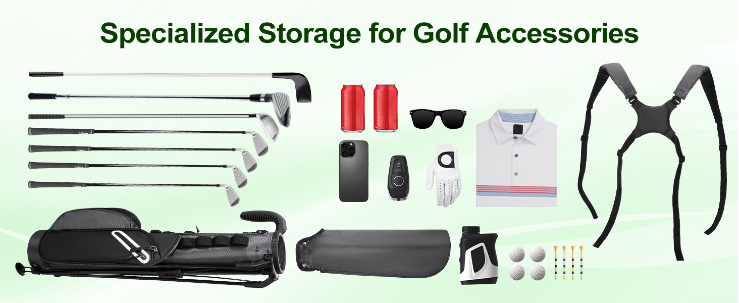 Сумка для гольф-клубів на 7 місць, компактна, для поля та тренувального майданчика, легка, з ергономічним двошаровим ременем (Сіра)