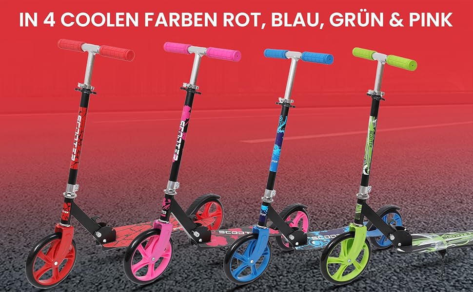 Дитячий трюковий самокат Habib Kickroller – складаний, з регулюванням висоти, великі колеса, до 80 кг, блакитний