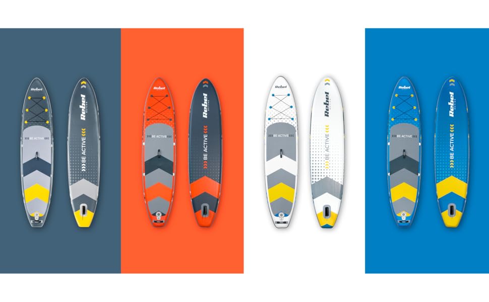 SUP дошка Rebel Electro Brett 350 см з насосом, веслом та рюкзаком (RBA-4501-BL) - надувна, Drop-Stitch