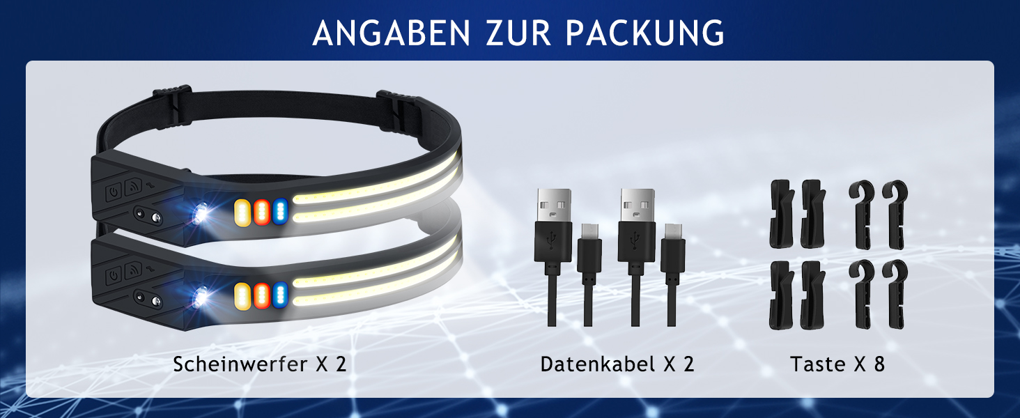 Кепка-ліхтар Winthai LED перезарядна, 2 надпотужні 450 люкс з 5 режимами, 1500mAh, кут огляду 230°, водонепроникна IPX4, для бігу, риболовлі, велоспорту, кемпінгу (6LED-2шт)