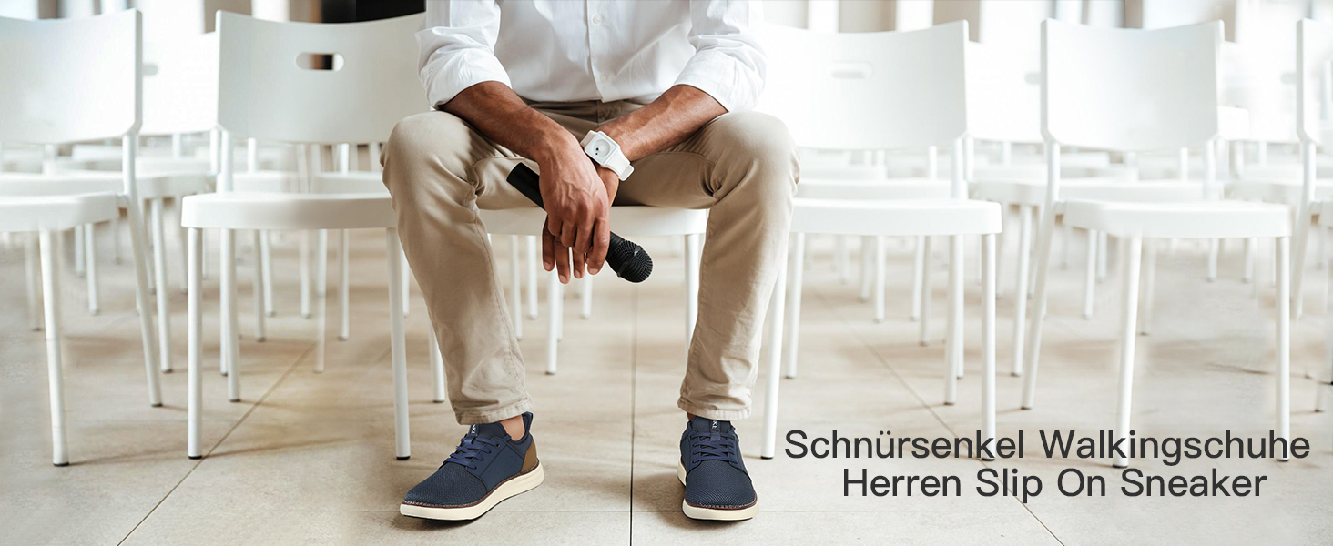 Чоловічі Slip-On кросівки: дихаючі, з шнурівкою, для ходьби, фітнесу, спорту, відпочинку та бізнесу. Розмір 43.5 EU, блакитні