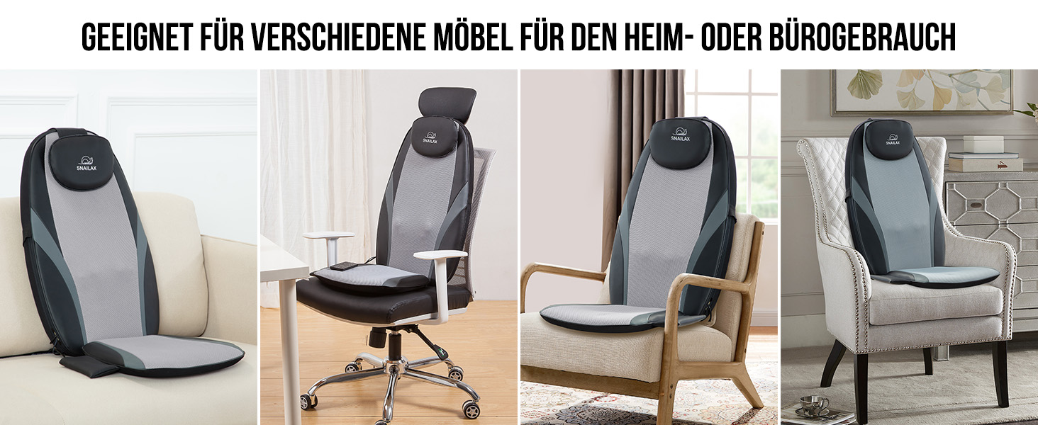 Масажне сидіння Snailax з функцією шиацу для шиї та плечей, масажер спини з підігрівом та вібрацією, крісло-масажер, подарунок для чоловіків та жінок