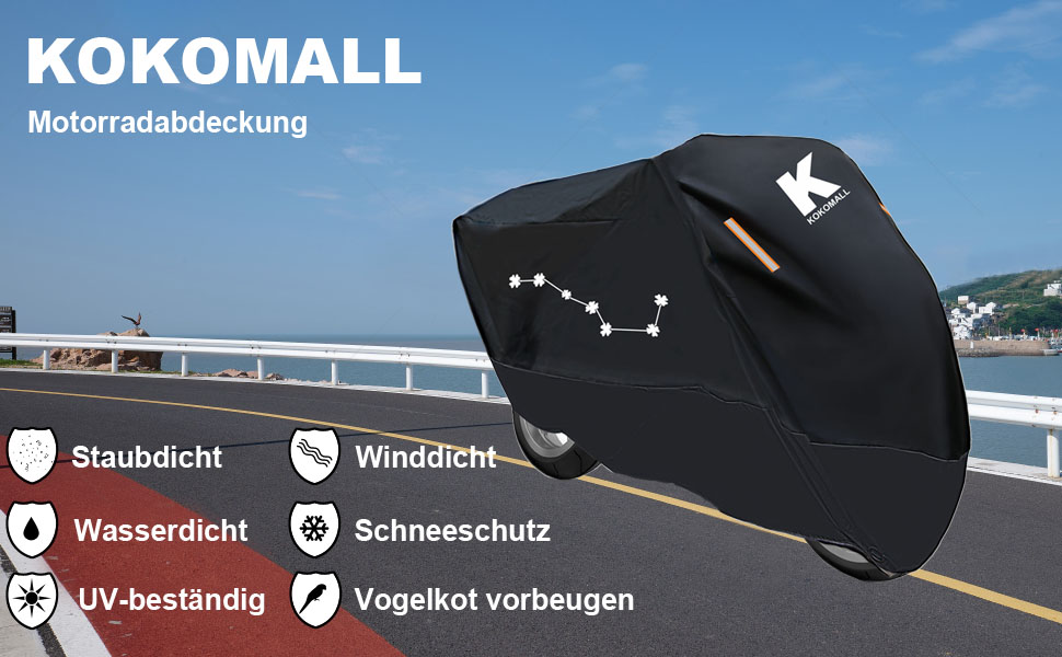 Водонепроникний чохол для мотоцикла Outdoor 210D, зимовий захисний тент для зберігання мотоцикла (245x105x125 см)