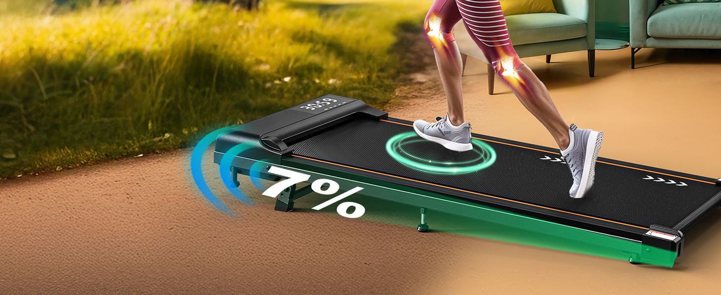 ORISYN Walking Pad - біговий доріжки для дому з регулюванням нахилу 7%, потужний мотор 2.25HP, швидкість 1-12 км/год, 7-шарова поверхня для бігу, без збирання