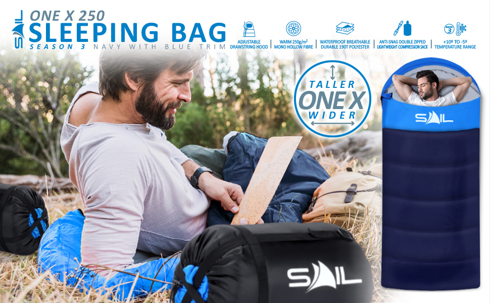 Спальний мішок SAIL XL для великих людей, 3-4 сезони, 1,6-2,7 кг, легкий, водонепроникний, для кемпінгу та подорожей