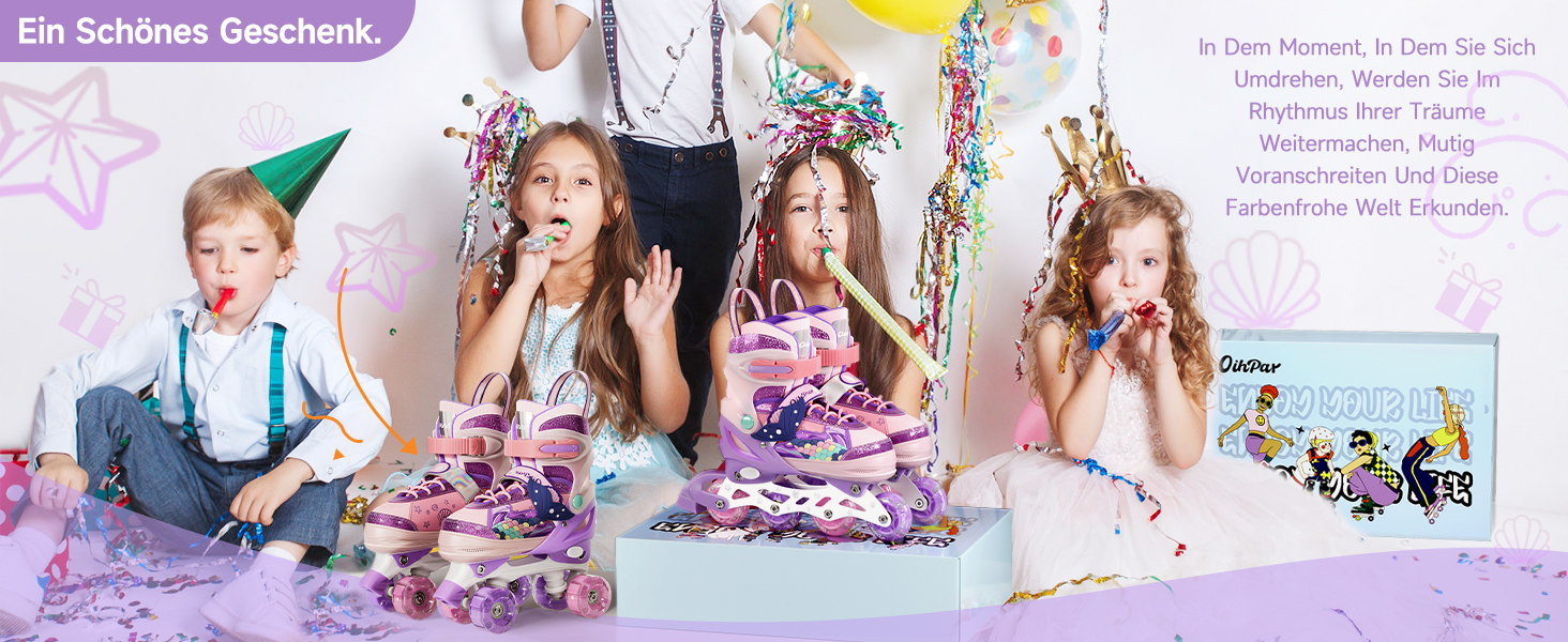 Дитячі ролики Quad з підсвічуванням коліс, регульовані розміри 36-39, рожеві