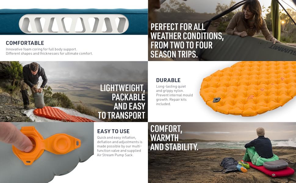 Килимок туристичний Sea to Summit Ultralight Self Inflating Delta Core-V, помаранчевий, великий