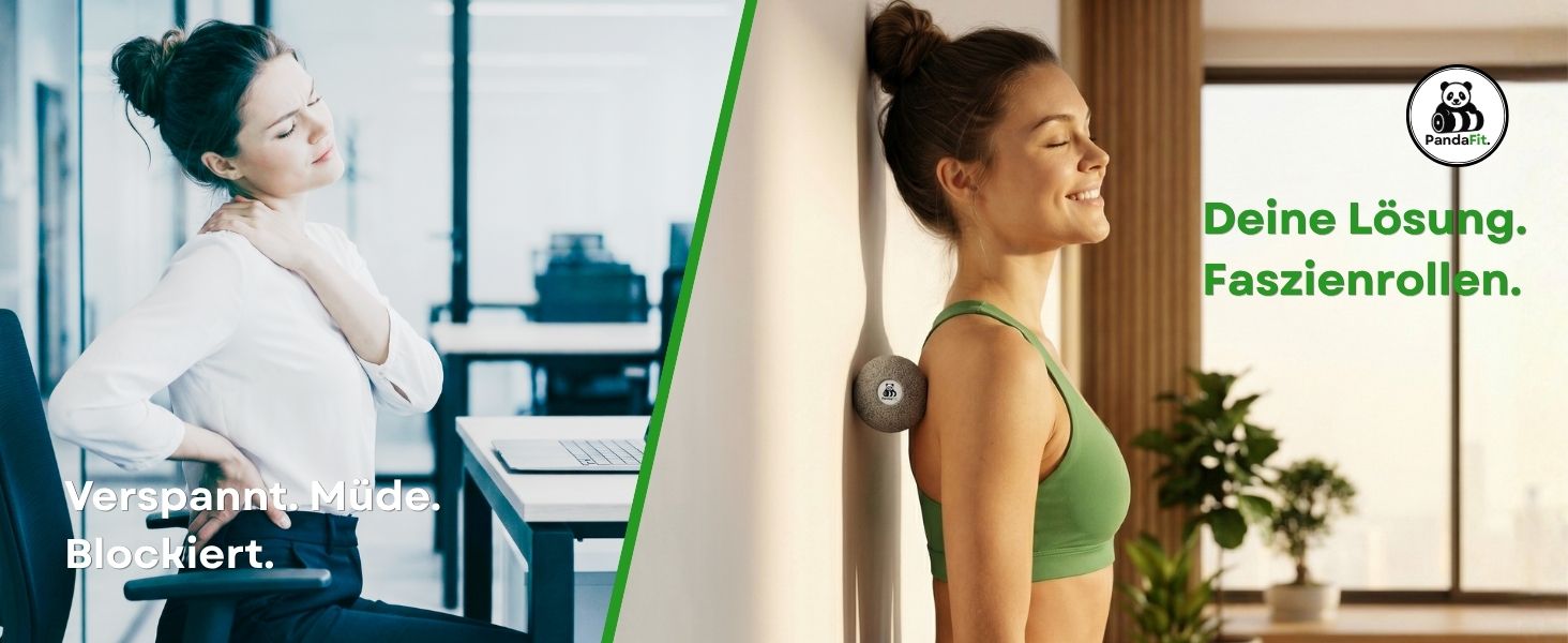 Набір масажних роликів та м'ячів PandaFit для м'язів та спини (5 предметів), EPP піна, з сумкою для перенесення