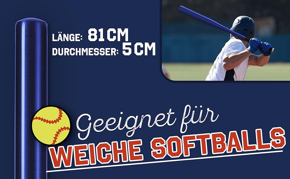 Бейсбольна бита: дерев'яна або алюмінієва, міцна, з неслизькою ручкою, 81 см, блакитна (алюмінієва)