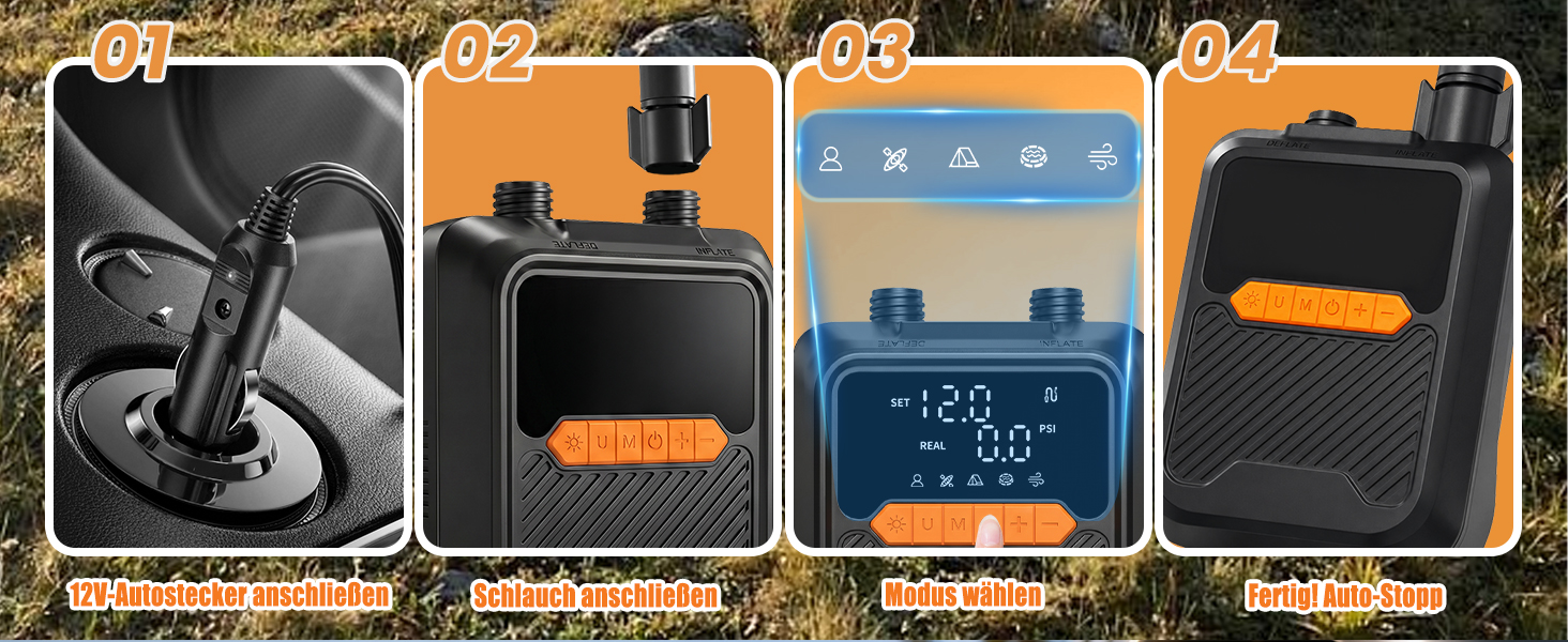 Електричний насос для SUP дошки 20 PSI з адаптером 12V для авто, каяка, човна, надувного басейну та намету
