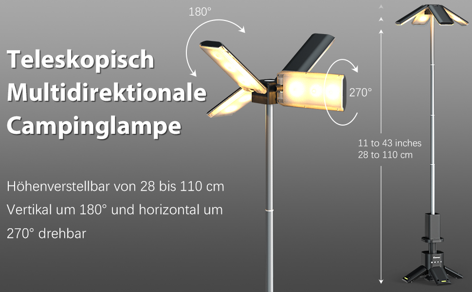 Кемпінговий ліхтар Clemas: перезарядна LED лампа 14000 mAh з магнітом, 6000LM, IPX5, для кемпінгу та будівництва