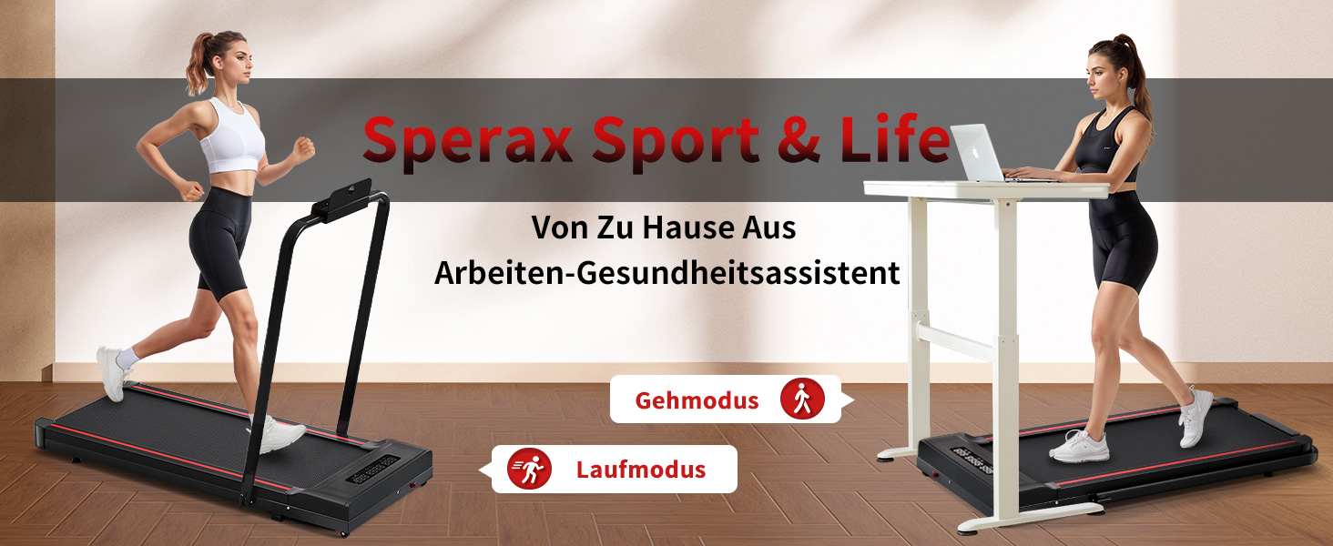 Складний біговий тренажер Sperax для дому та офісу, 10 км/год, чорний